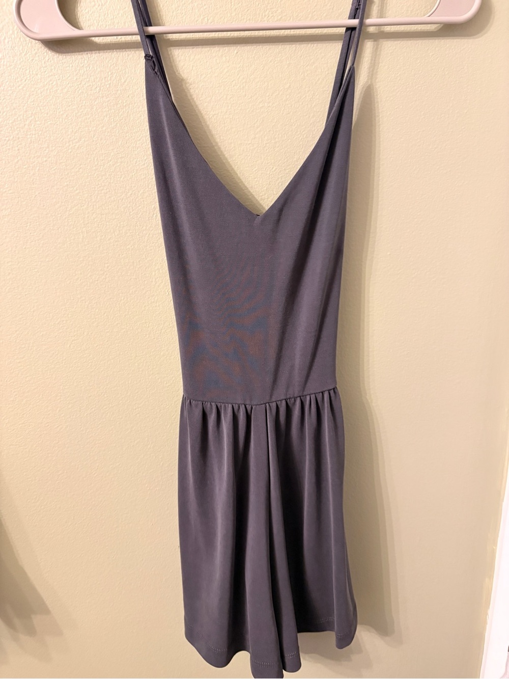 Forever 21 Charcoal Gray V‑Neck Spaghetti Strap Romper